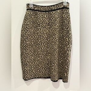 Romaye Gold Line XL 14% Wool Leopard Print Pencil Skirt 665